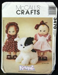 3470 RETRO KEWPIE DOLL CLOTHES,DOODLES DOG PATTERN